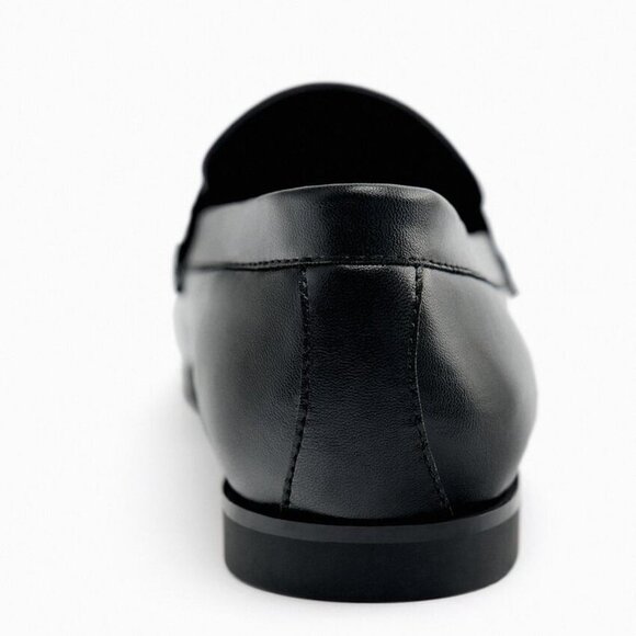NEW Zara Women's MOCASSIN WITH TASSEL Black/Gold Loafers - Picture 7 of 10